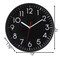 Classic Plastic Home Decor Wall Clock For Living Room, Kitchen, or Dining Room, Black Face with White Numbers